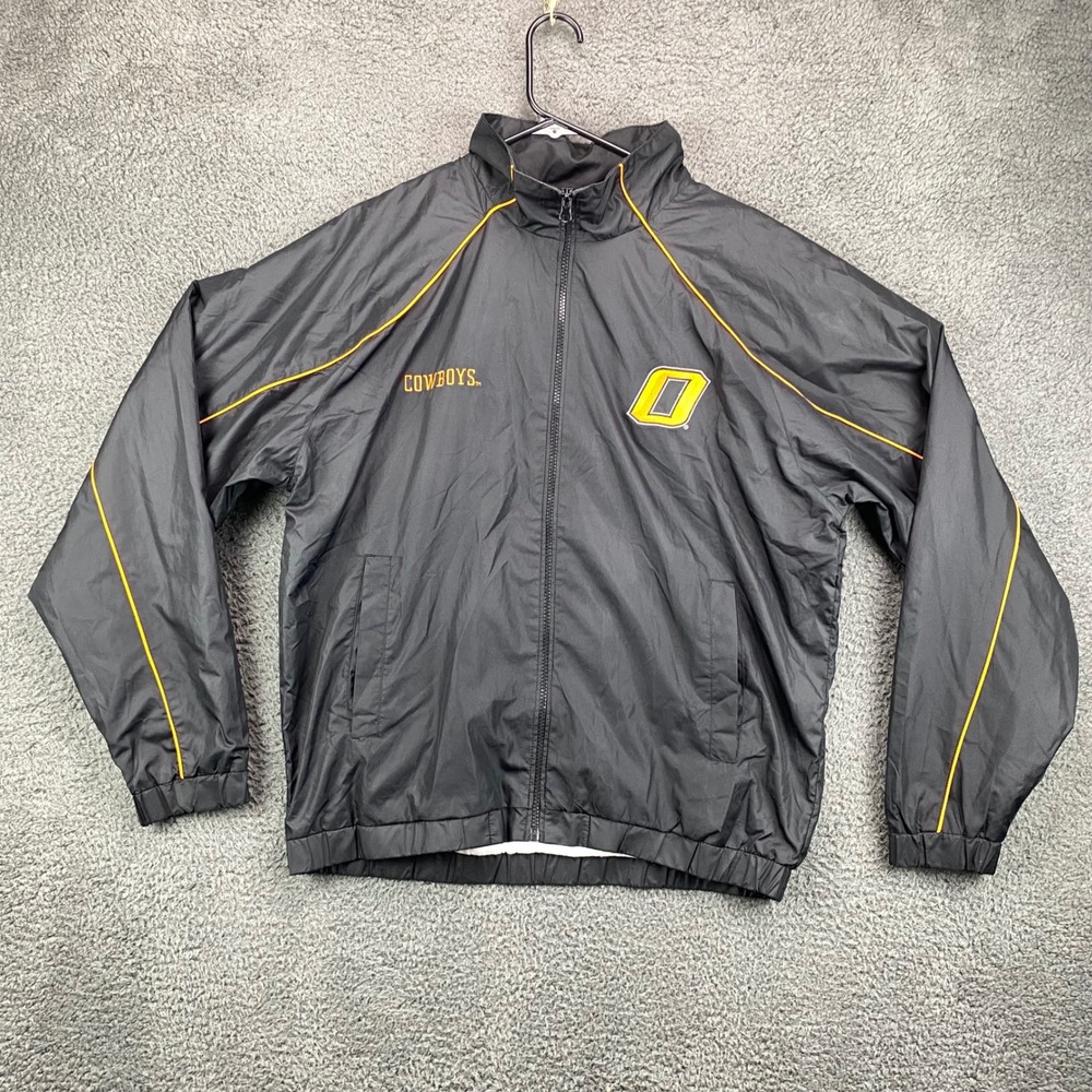 Oklahoma State‎ Cowboys Jacket Mens Small Black Gold Windbreaker Team Edition